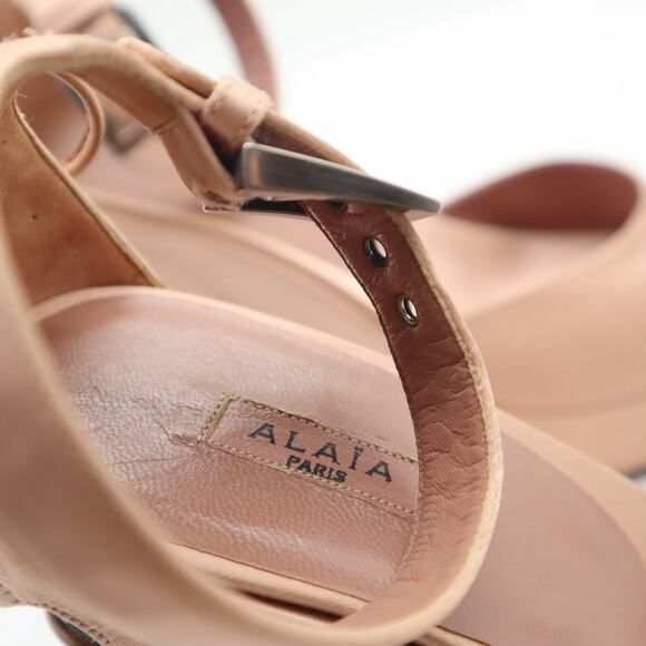 Alaïa Ballerina Coquette Lace Up Ankle Strap Wedges Size 37.5 - Picture 13 of 16